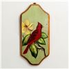 Image 1 : Vintage HWC Paint On Wood Plaque, Cardinal