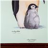 Image 3 : Framed Harry Antis Lithograph, Emperor Penguin And Chick