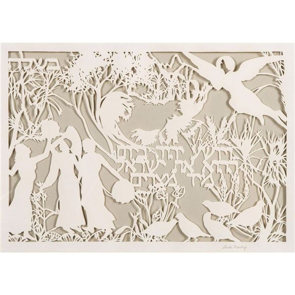 Sheila Weinberg Silhouetted Paper in Wood Frame