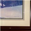 Image 3 : Framed B. Mitchell Lithograph, House And Barn In Snow