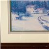 Image 4 : Framed B. Mitchell Lithograph, House And Barn In Snow