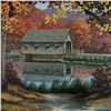 Image 5 : Framed Jim Harrison Lithograph, Covered Bridge In Fall