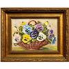 Image 2 : Framed Gina Floral Painting, Basket Of Flowers