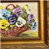 Image 3 : Framed Gina Floral Painting, Basket Of Flowers