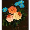 Image 1 : Small Framed Oil On Wood Floral Painting