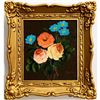 Image 2 : Small Framed Oil On Wood Floral Painting
