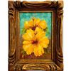 Image 2 : 2 Framed Flower Paintings, Hibiscus, Signed