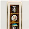 Image 3 : Framed, Acrylic Painting, 7 Porcelains in Display Cabinet
