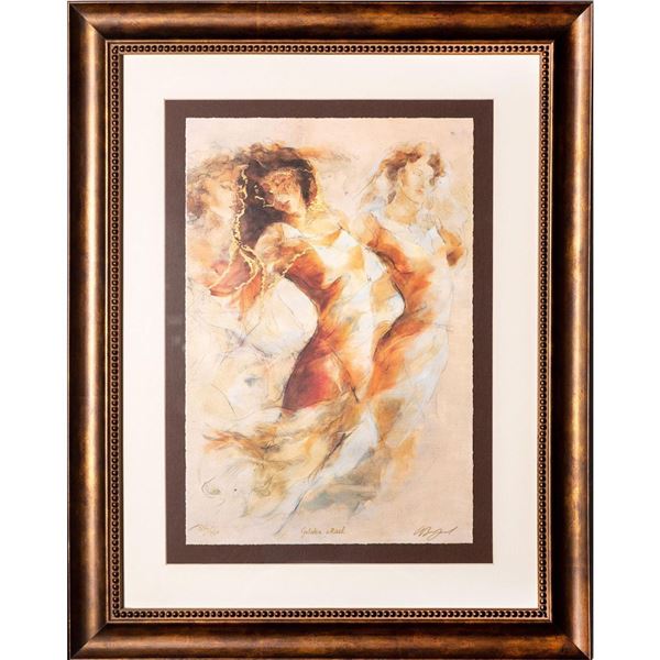 Gary Benfield Golden Mask Serigraph on Paper Signed