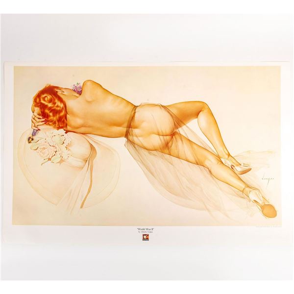 Alberto Vargas Signed Pinup Girl Print, World War II