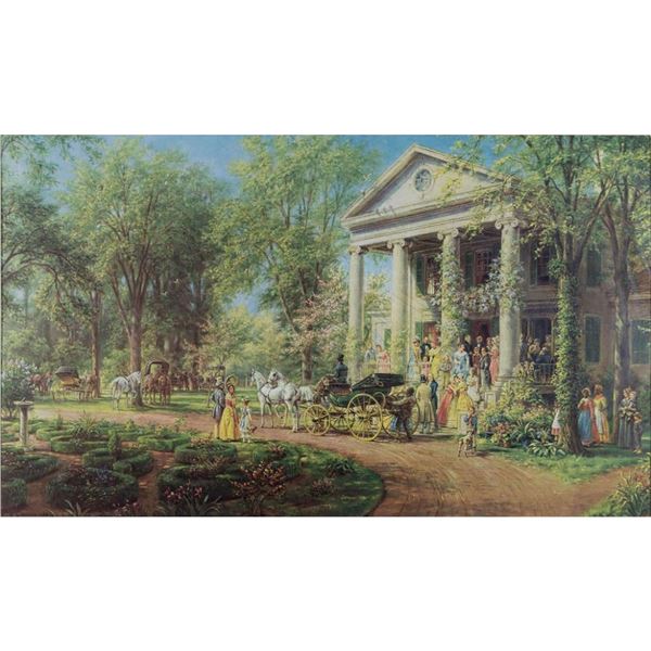 Framed Edward Lamson Henry Lithograph, The Wedding