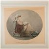 Image 4 : Vintage French Art Print, The Moment Of Reflection, Framed