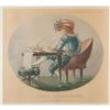 Image 1 : Vintage French Art Print, Moment Of Imagination, Framed