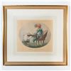 Image 2 : Vintage French Art Print, Moment Of Imagination, Framed