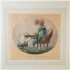 Image 4 : Vintage French Art Print, Moment Of Imagination, Framed