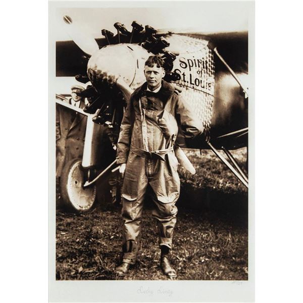 Framed Hulton Getty Giclee Print, Lucky Lindy