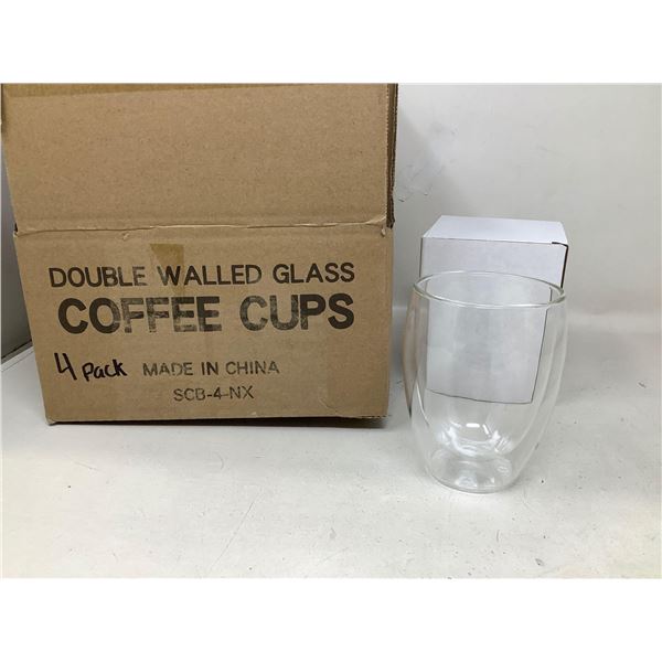 Double Walled Glass Coffee Cups 4 Pack