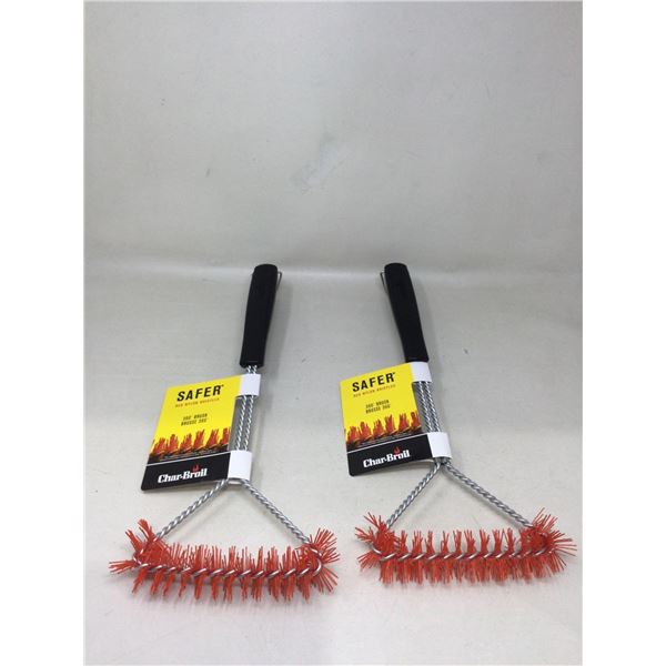 Char-Broil Safer Red Nylon Bristles 360 Brush Lot Of 2