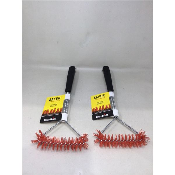 Char-Broil Safer Red Nylon Bristles 360 Brush Lot Of 2