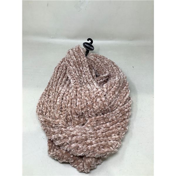 Pink Knit Infinity Loop Scarf