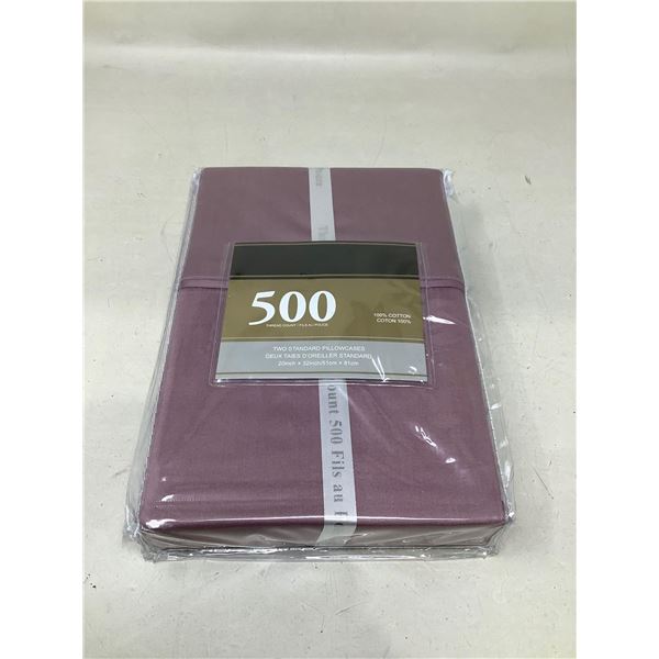 Two Standard Pillowcases-500 Thread Count