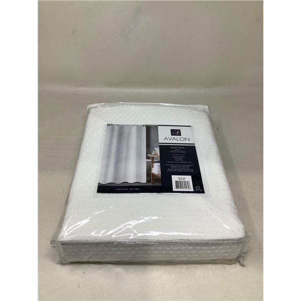 Avalon White Shower Curtain
