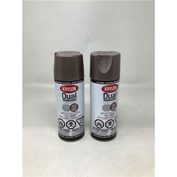 Lot of 2  Krylon Dual Paint + Primer - Brown