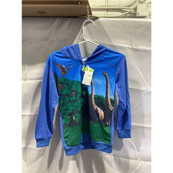 Blue Graphic Zip up Sweater