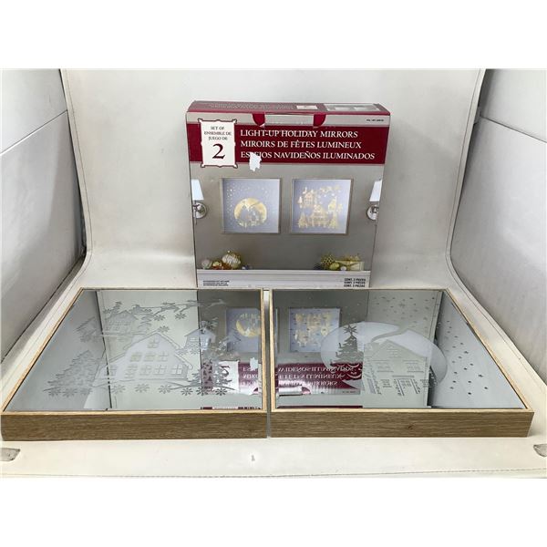 Light Up Holiday Mirrors Set Of 2