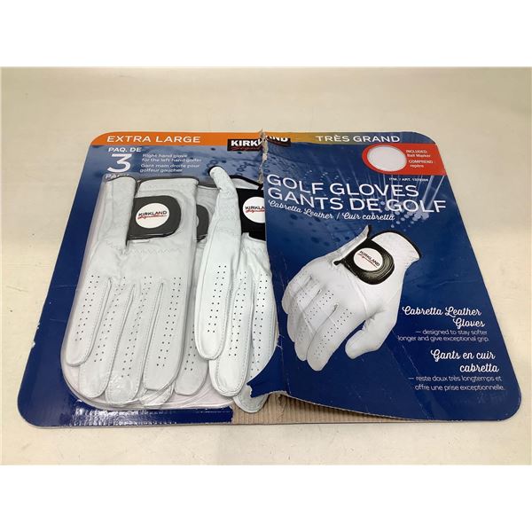 Kirkland Cabretta Leather Right Hand Golf Gloves 3 Pack