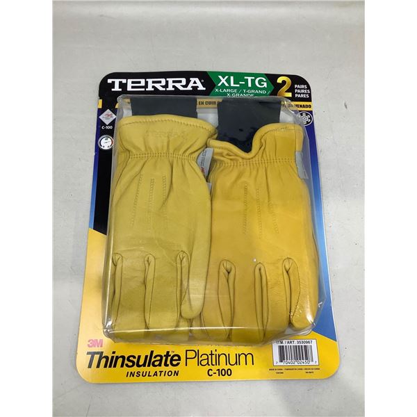 Terra Thinsulate Platinum Work Gloves 2 Pack Size XL