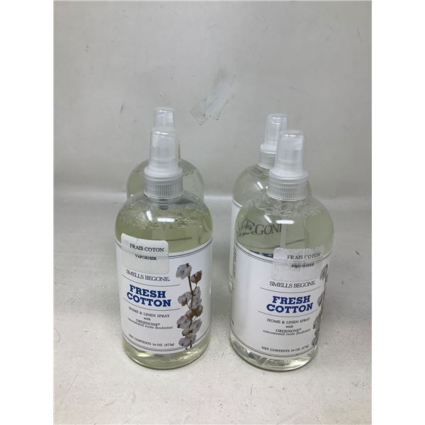 Smells Begone Fresh Cotton Home & Linen Spray (4 X 16OZ)