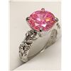 Image 2 : Pink Ice Gemstone 1.1 Carat Solitaire ladies filagree style engagement ring NEW size 7.5