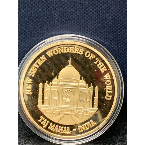 Seven Wonders of the World collector medallion - Taj Mahal - NEW Cased 2007