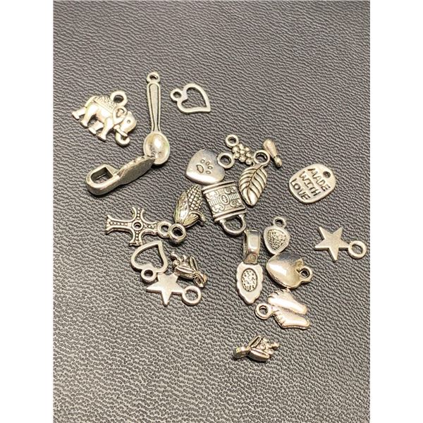 Lot of 20 NEW Silver charms assorted