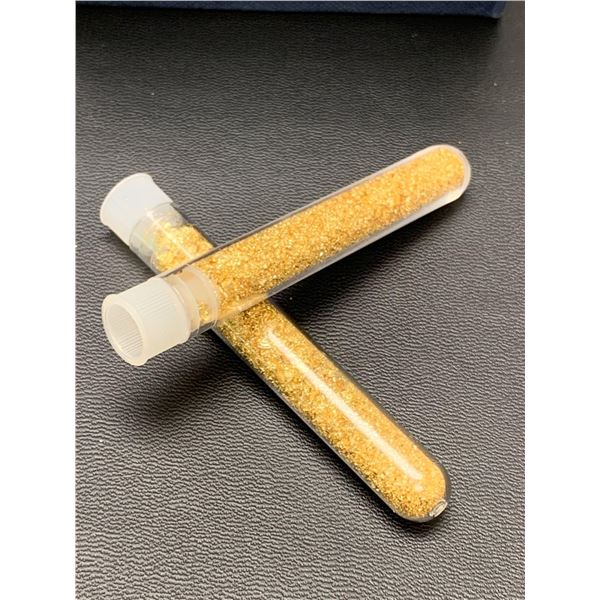 Lot of 2 large Vials of Golden Flaking Material