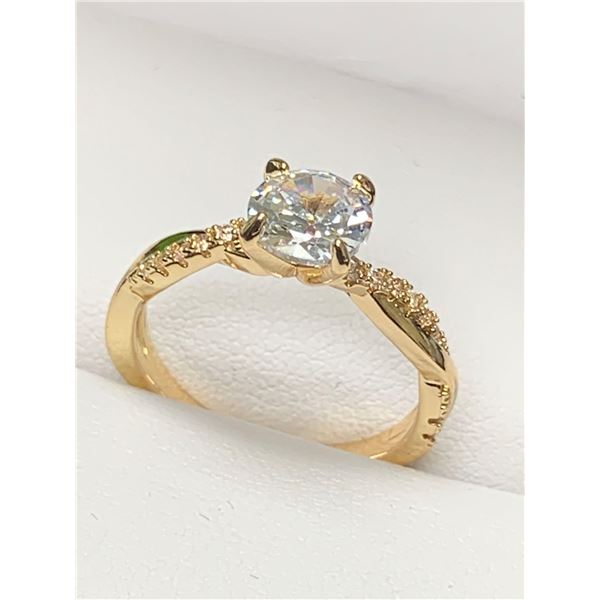 Ladies 14K GP 1.0 Carat Solitaire engagement ring size 7 NEW