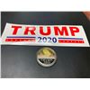 Image 1 : TRUMP 2020 Collector set with rare bumper sticker and cased commemorative medallion