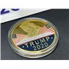 Image 2 : TRUMP 2020 Collector set with rare bumper sticker and cased commemorative medallion