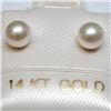Image 1 : 14K Yellow Gold Pearl Screwback With Cultured Pearls Earrings (~weight 0.5g), Made in Canada