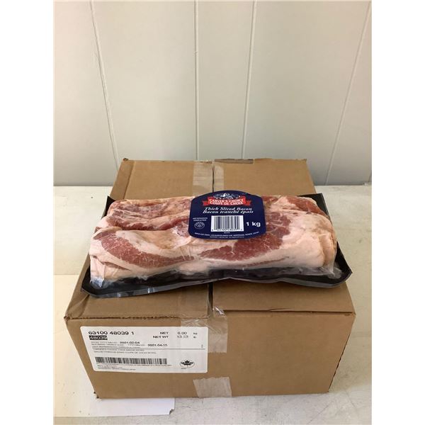 Case of Frozen Carver's Choice Thick Sliced Bacon (6 x 1kg)