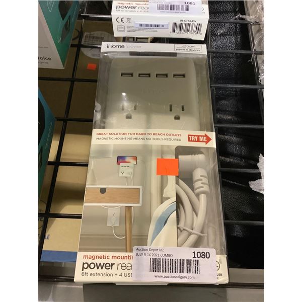 iHome Power Reach 6ft Multi-Plug Outlet Extender w/ USB