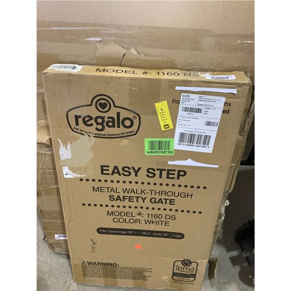 Regalo Easy Step Metal Walk-Through Safety Gate (29in-38.5in x 30in H)
