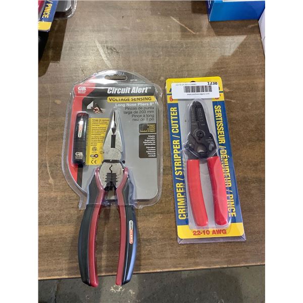 Circuit Alert Long Nose 8in Plier and Marr 6in Crimper Tool