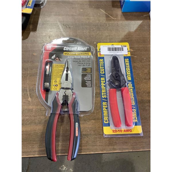 Circuit Alert Long Nose 8in Plier and Marr 6in Crimper Tool