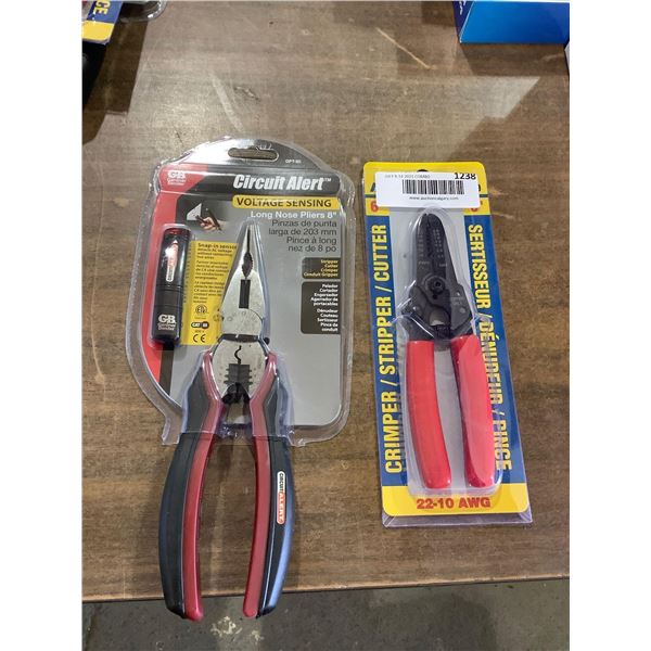 Circuit Alert Long Nose 8in Plier and Marr 6in Crimper Tool