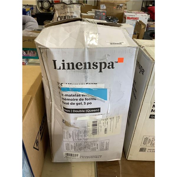 Linenspa 3in Queen Size Gel Memory Foam Mattress Topper