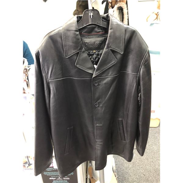 Men's Black Lamb 3/4 front car coat w/zipout liner