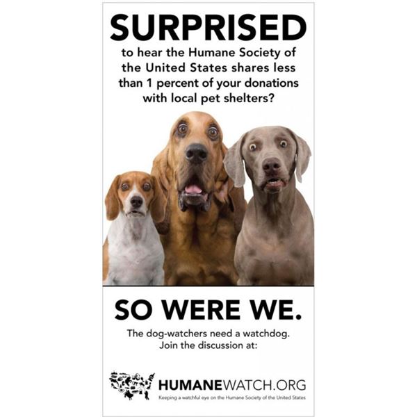 Support your local pet shelters, not HSUS