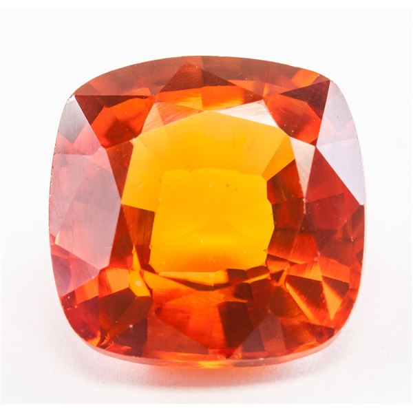 13.55ct Cushion Cut Orange Natural Sapphire GGL